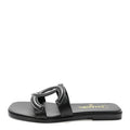 Lambskin CC Cut Out Mules Sandals 36 Black