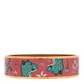 Enamel Printed Wide Les Leopards Bracelet 65 Rose Couture