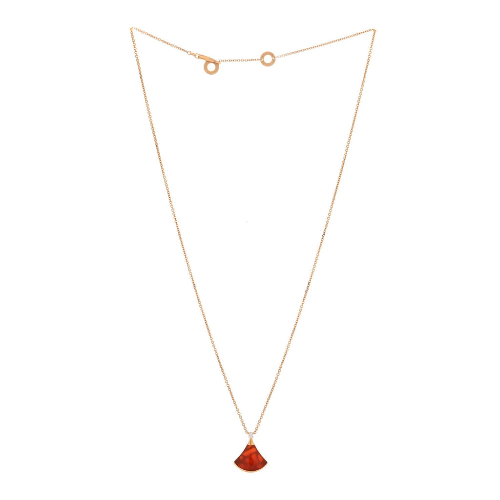 18K Rose Gold Diamond Carnelian Divas' Dream Pendant Necklace