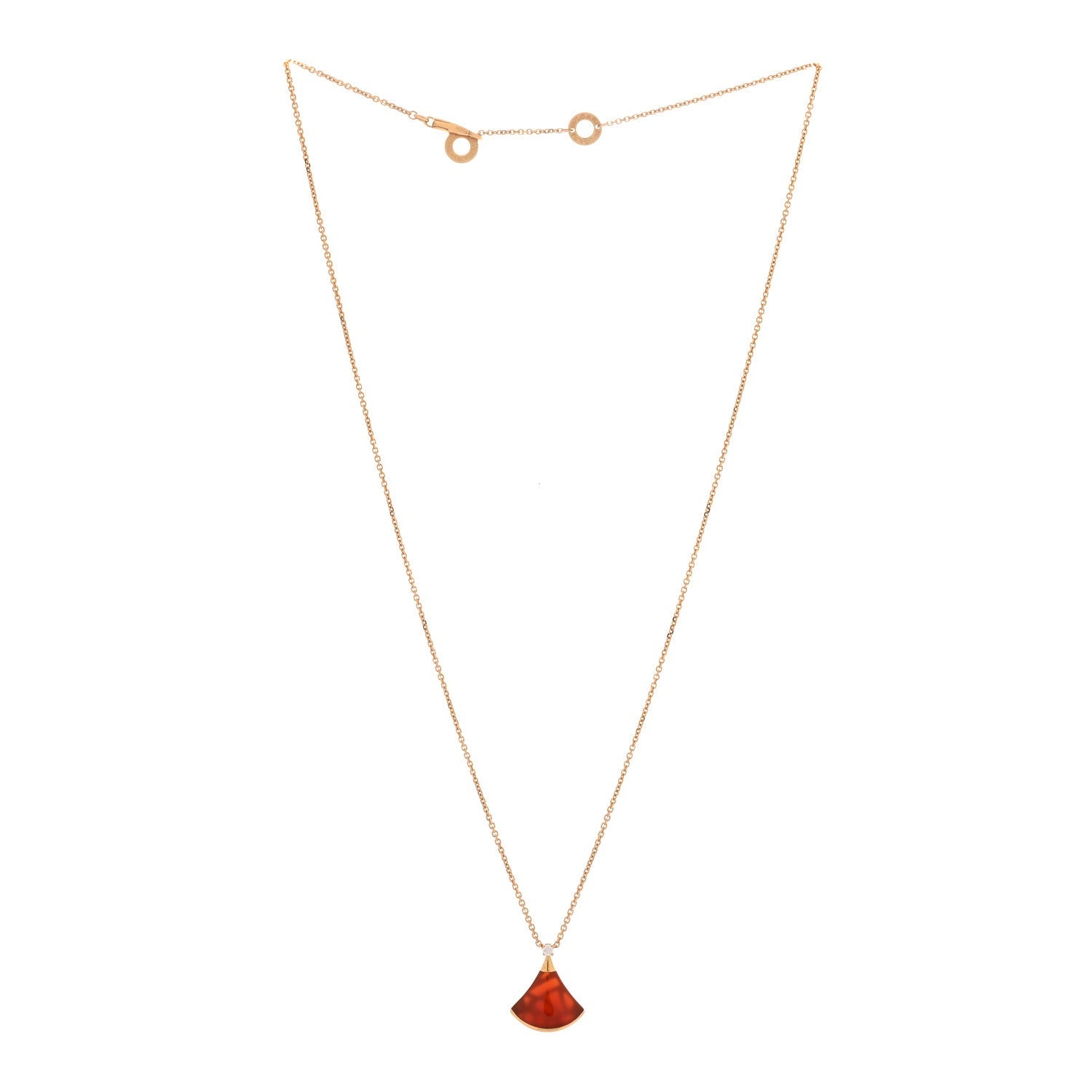 18K Rose Gold Diamond Carnelian Divas' Dream Pendant Necklace