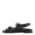 Grained Calfskin Velcro Dad Sandals 38.5 Black