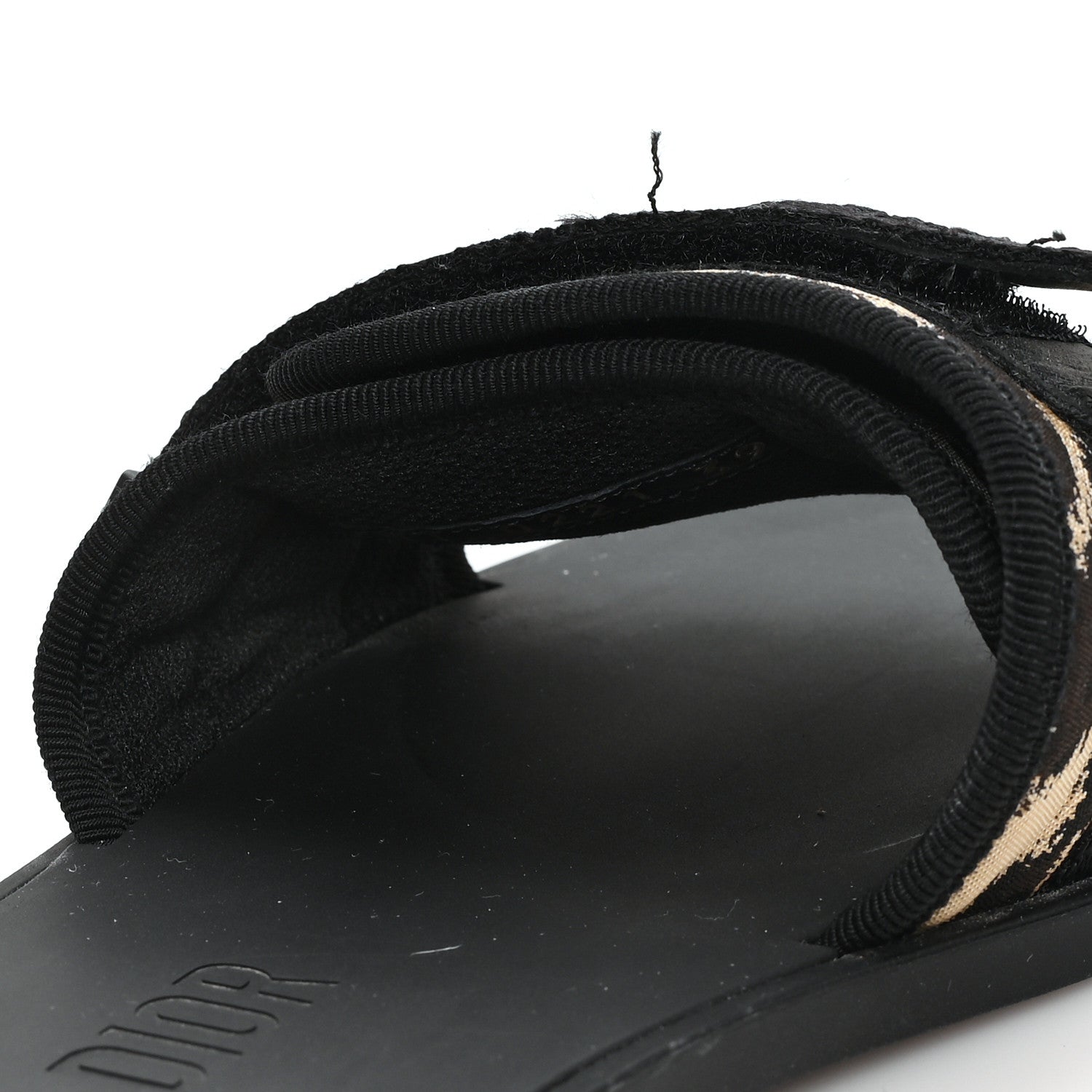 Technical Stretch Fabric Leopard Dio(r)evolution Slide Sandals 39 Black Natural