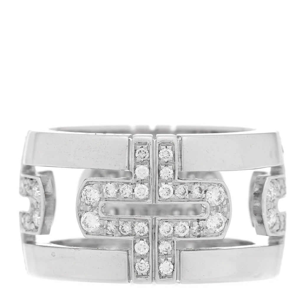 18K White Gold Diamond Parentesi Ring 51 5.75