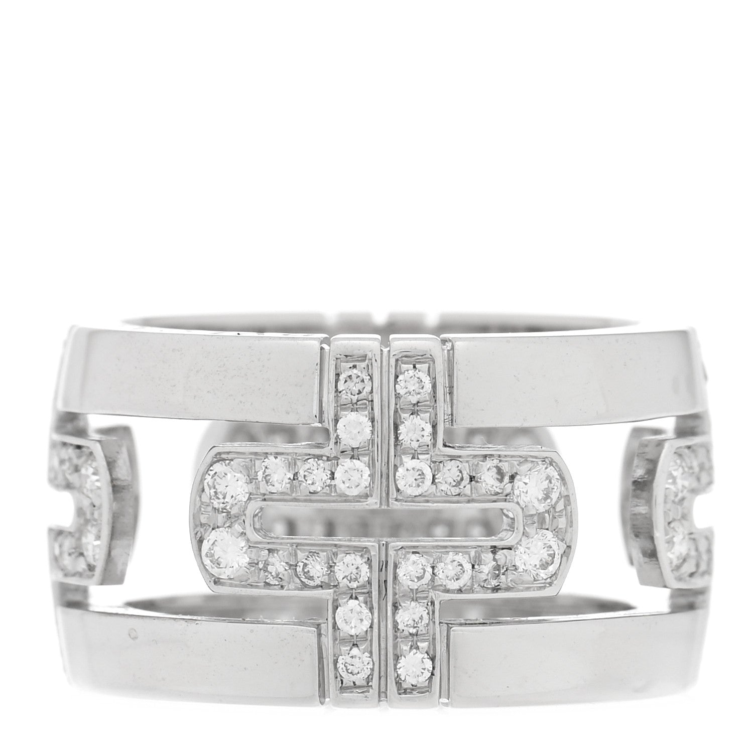 18K White Gold Diamond Parentesi Ring 51 5.75