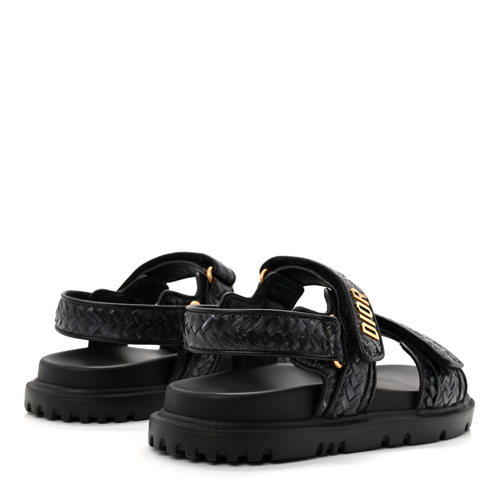 Woven Raffia Jute Dioract 10mm Sandals 38 Black