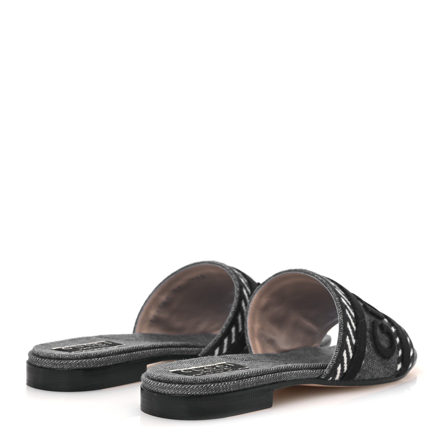 Plain Spain Denim Logo Slide Sandals 37 Light Blue