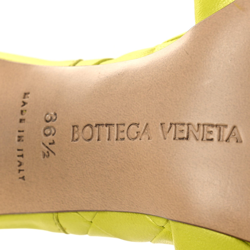 Nappa Maxi Intrecciato Lido 90mm Mule Sandals 36.5 Kiwi