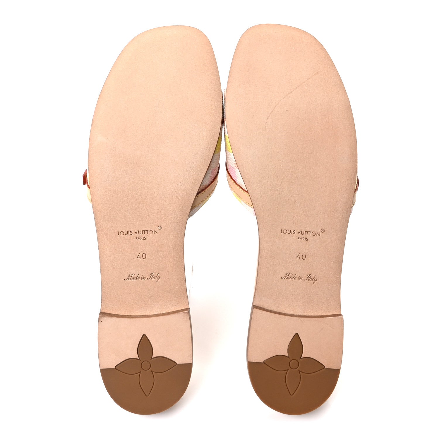 Damierlicious Neo Revival Flat Mule Sandals 40 Rose Peach