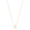 18K Rose Gold Diamond Mother of Pearl Two Butterfly Pendant Necklace