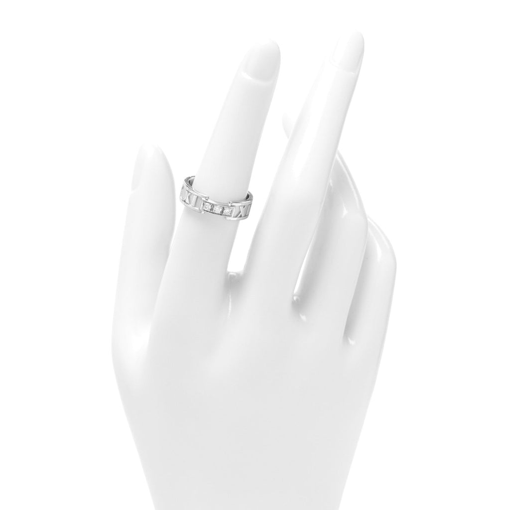 18K White Gold Diamond Atlas Ring 53 6.5