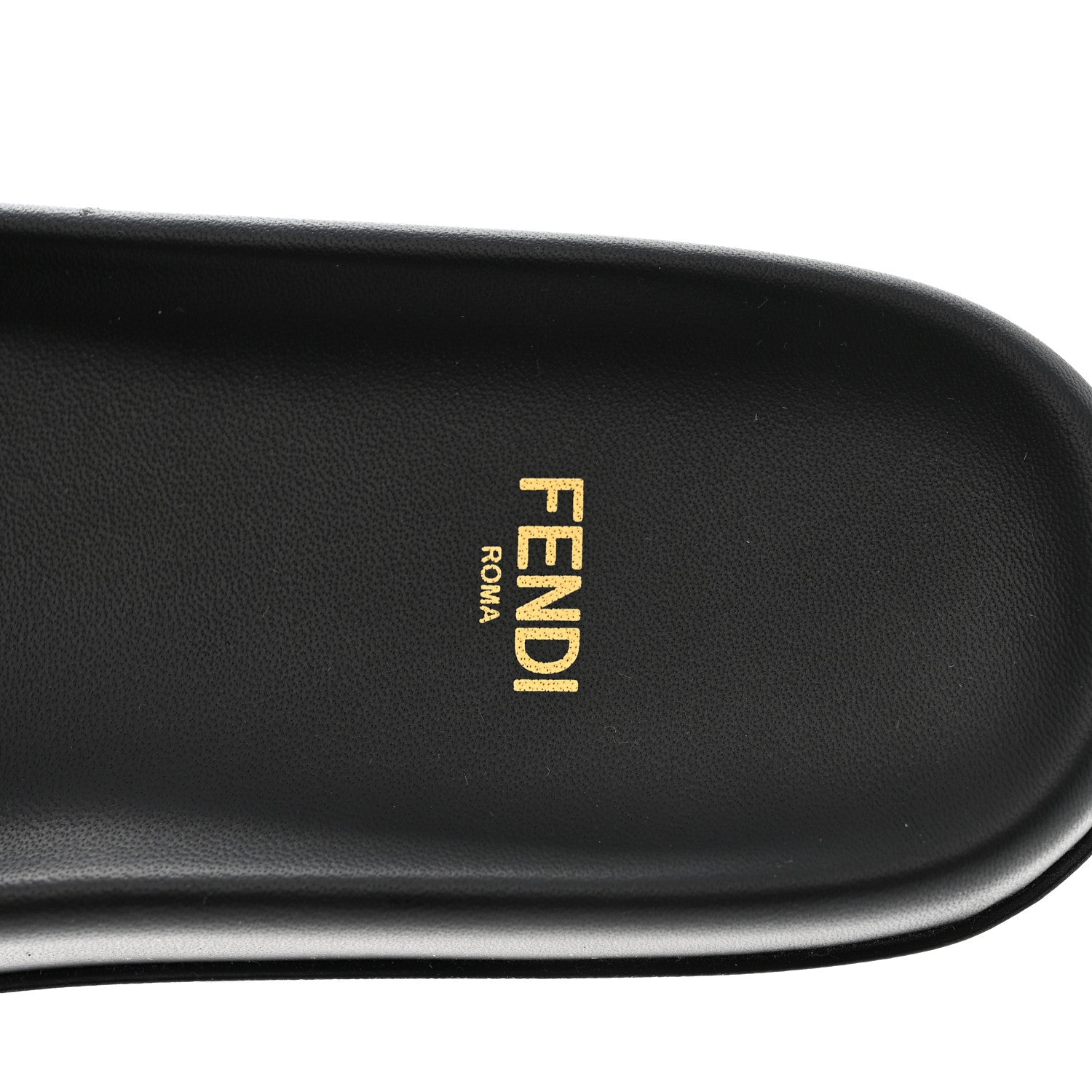 Satin FF Fendi Feel Slide Sandals 38 Tobacco Black