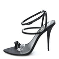 Crepe Satin Dive 110 Mule Sandals 38 Black
