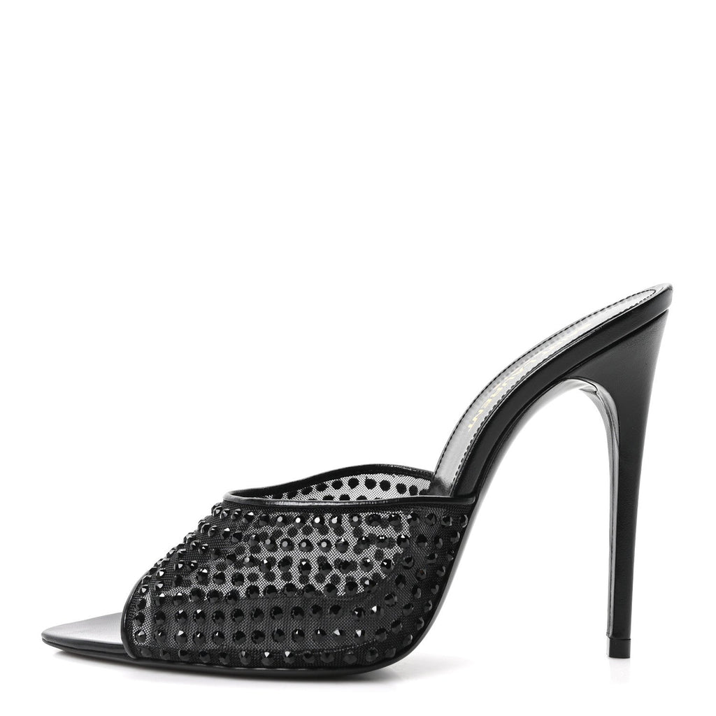 Tulle Strass Gippy 110 Mule Sandals 38 Black