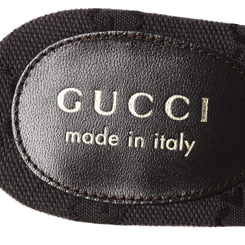 GG Monogram Horsebit Slide Sandals 36 Dark Brown