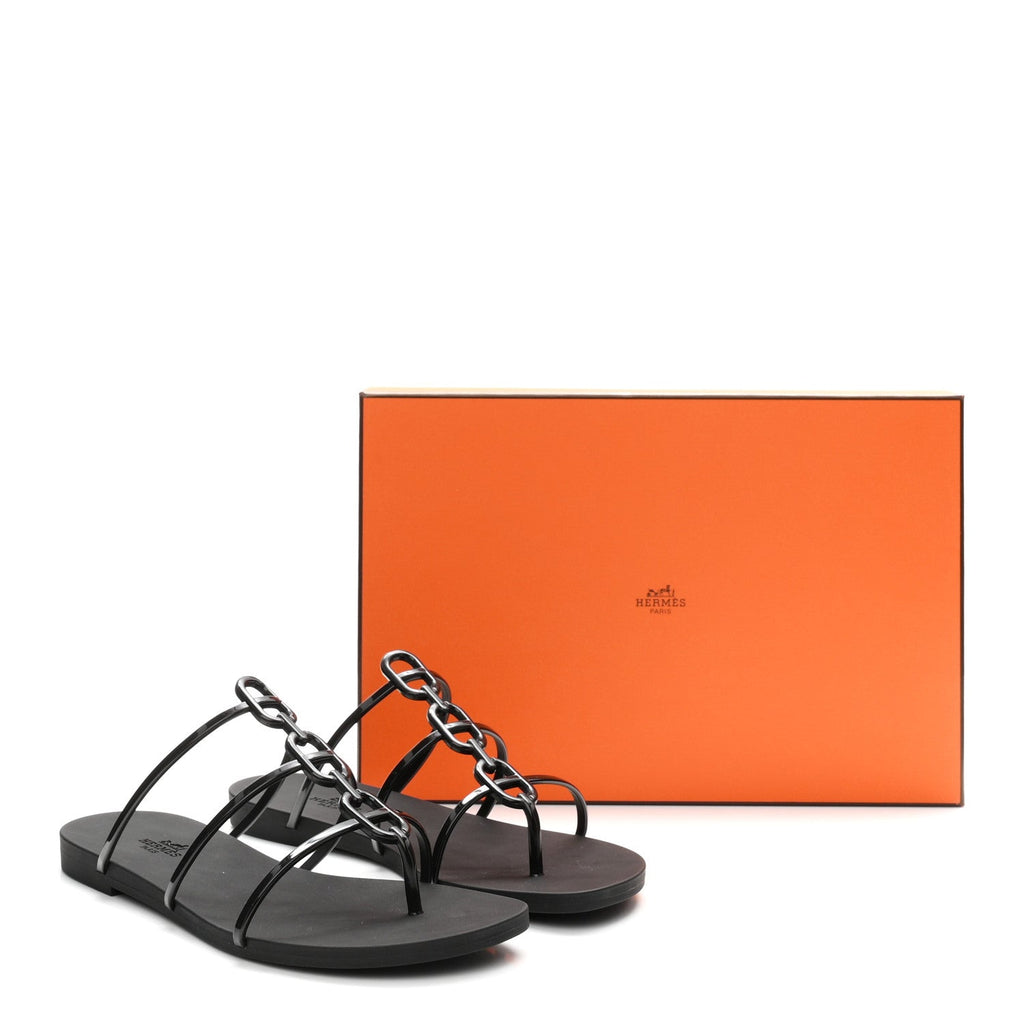 Rubber Womens Mykonos Sandals 38 Black