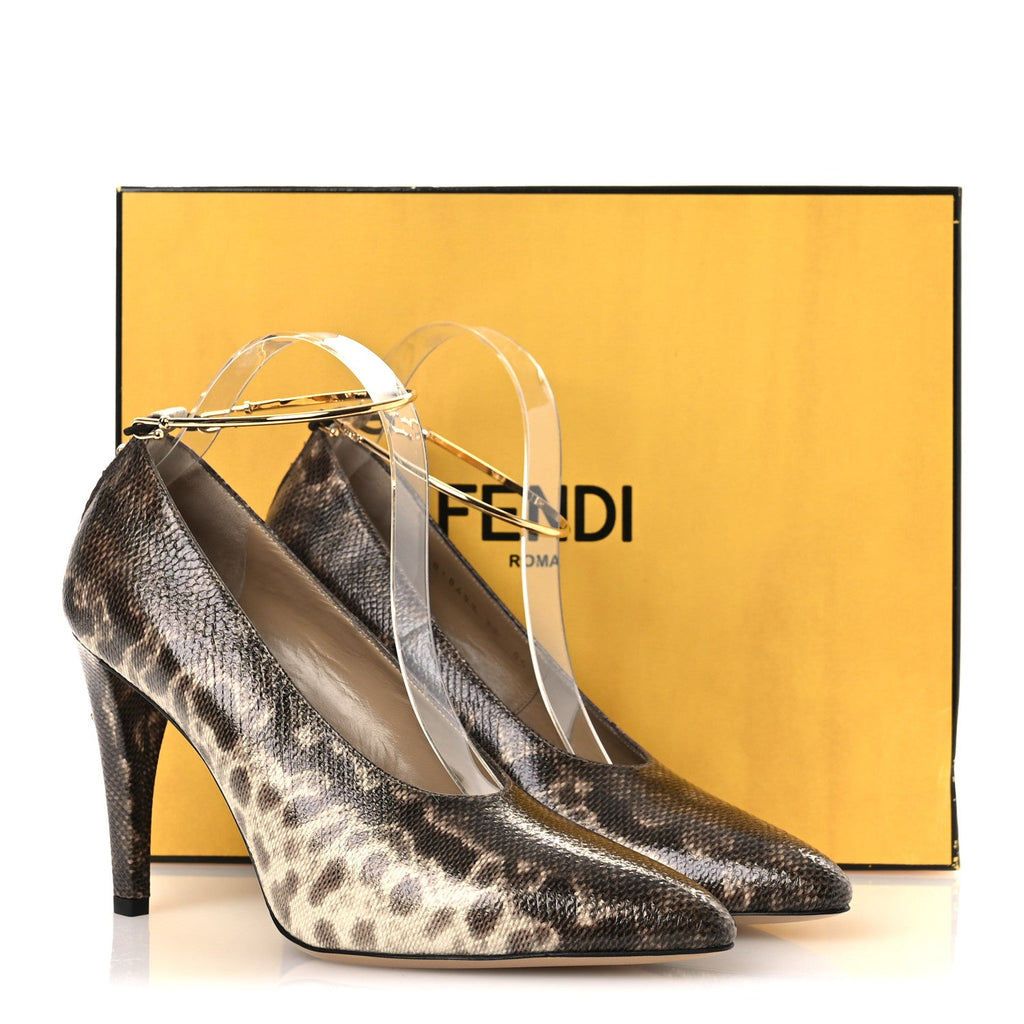 Vitello Karung Effect Filo Pumps 39 Beige