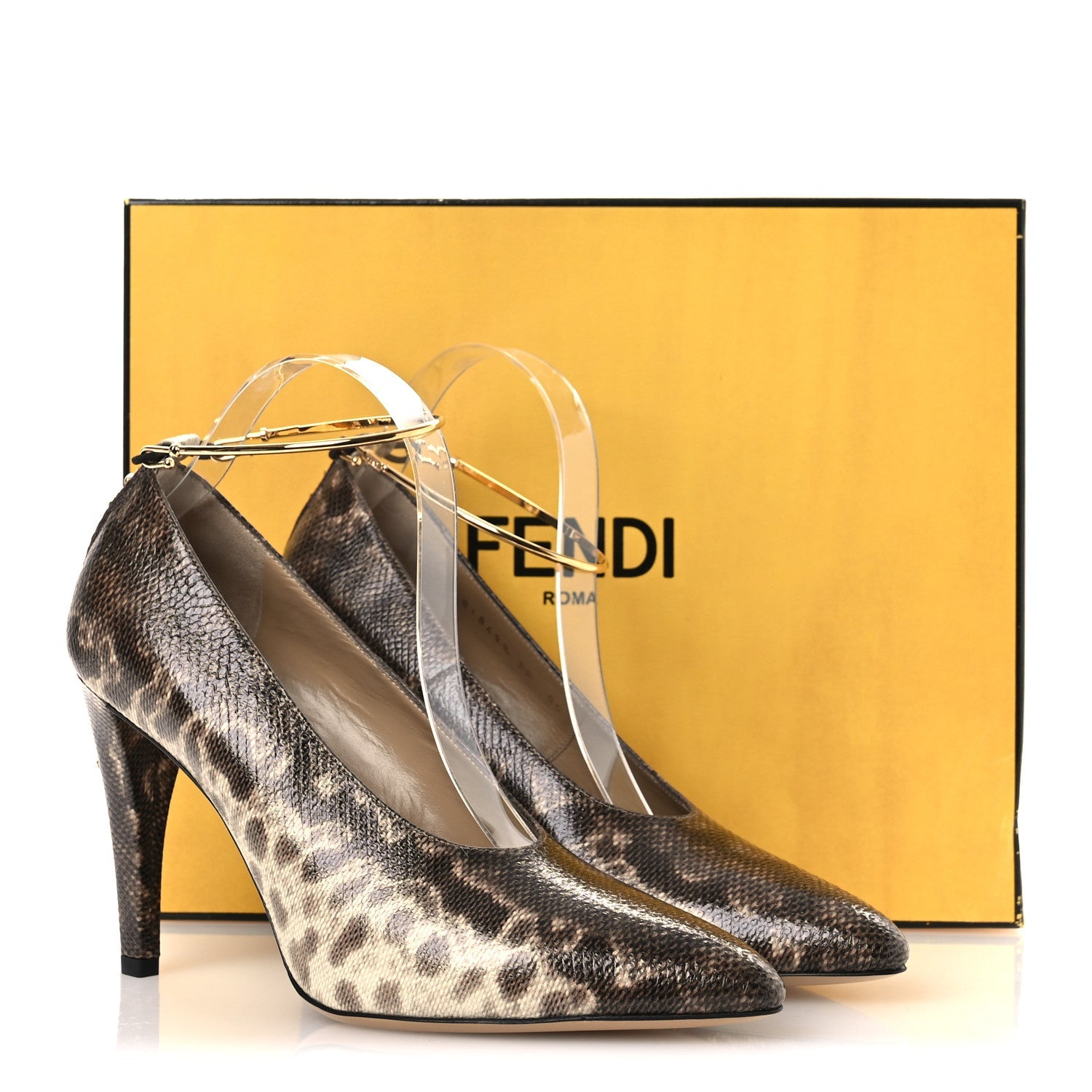 Vitello Karung Effect Filo Pumps 39 Beige