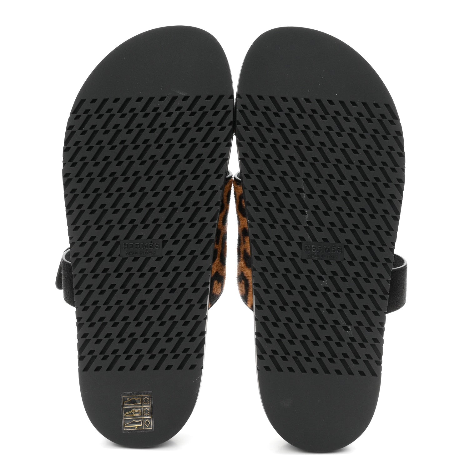 Moire Calfskin Suede Goatskin Womens Leopard Chypre Sandals 40 Gold Black