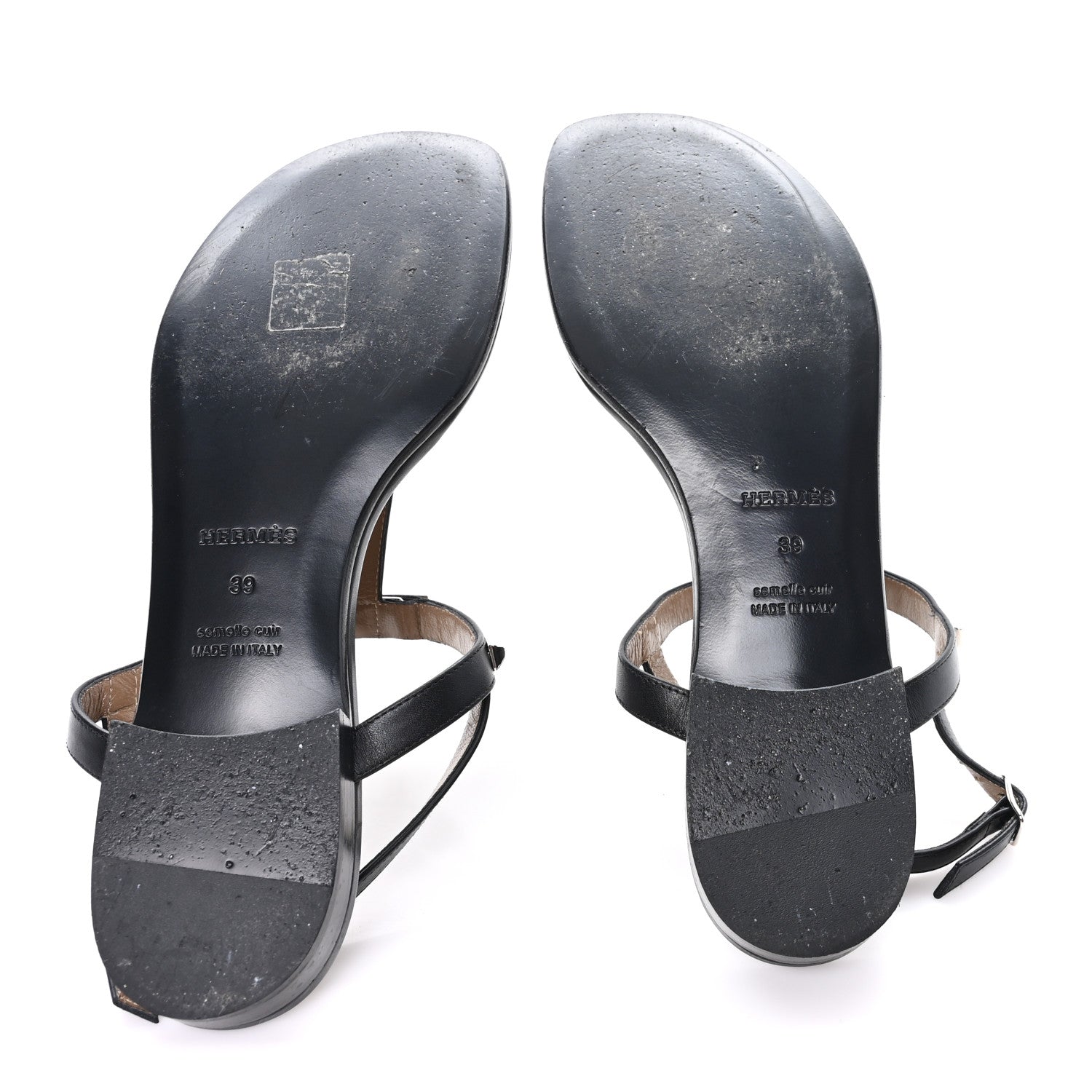 Calfskin Studded Olivia Sandals 39 Black
