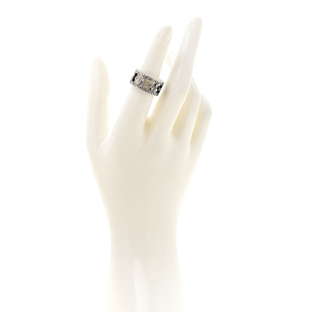 Sterling Silver Wide Square G Band Ring 53 6.5