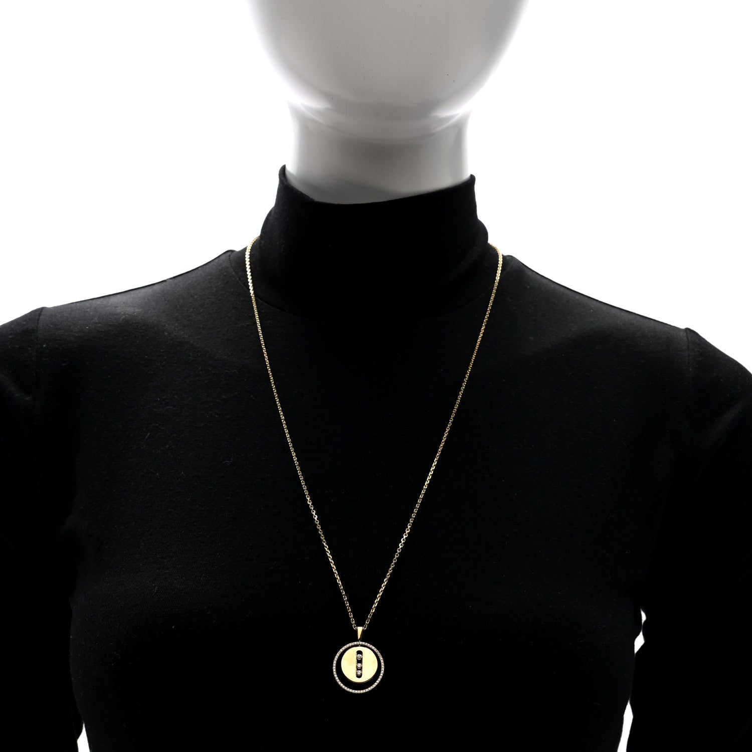 18K Yellow Gold Diamond Medium Lucky Move Pendant Necklace