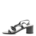 Lambskin CC Bow 55mm Sandals 38.5 Black