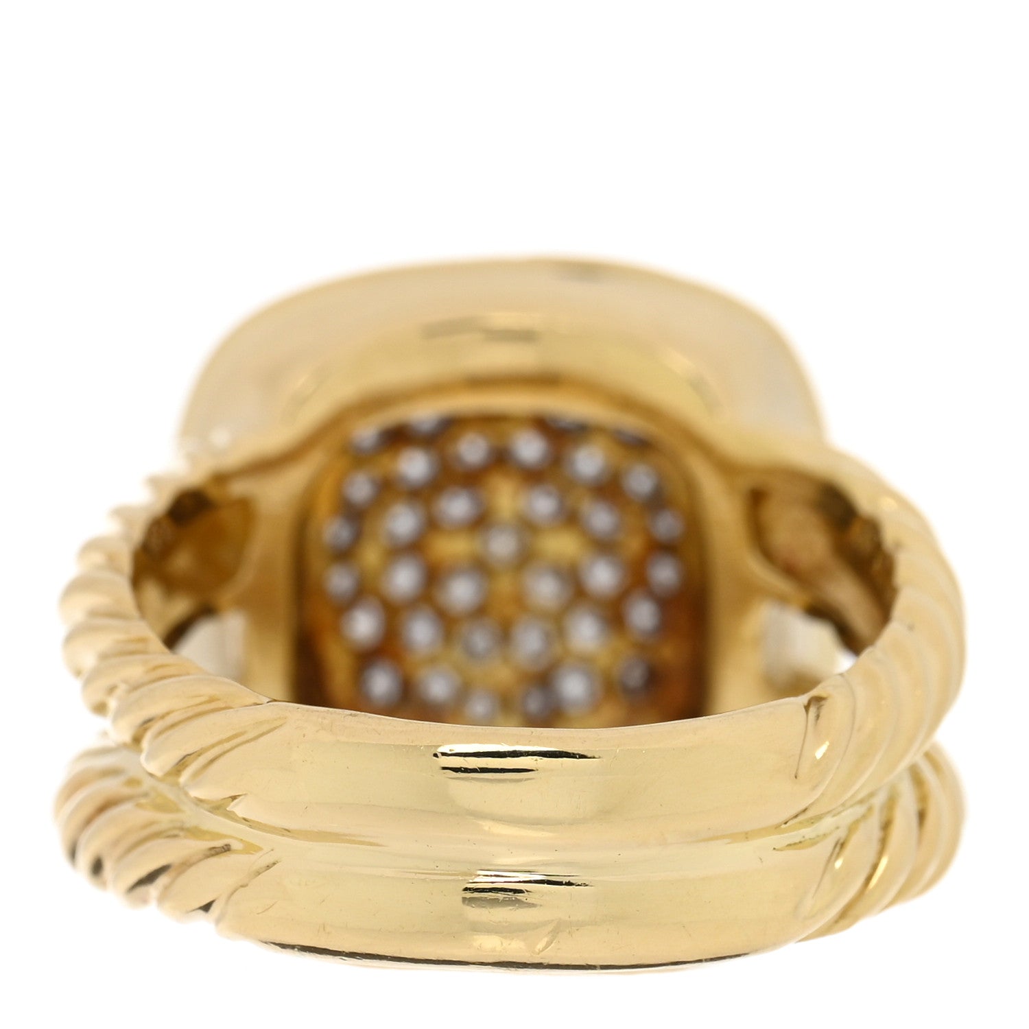 18K Yellow Gold Diamond 11mm Pave Albion Ring 54 6.75