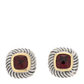 Sterling Silver 14K Yellow Gold Garnet 7mm Albion Earrings