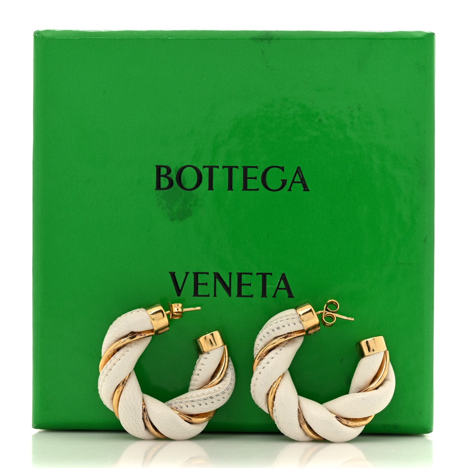 Sterling Silver Nappa Twist Hoop Earrings Gold