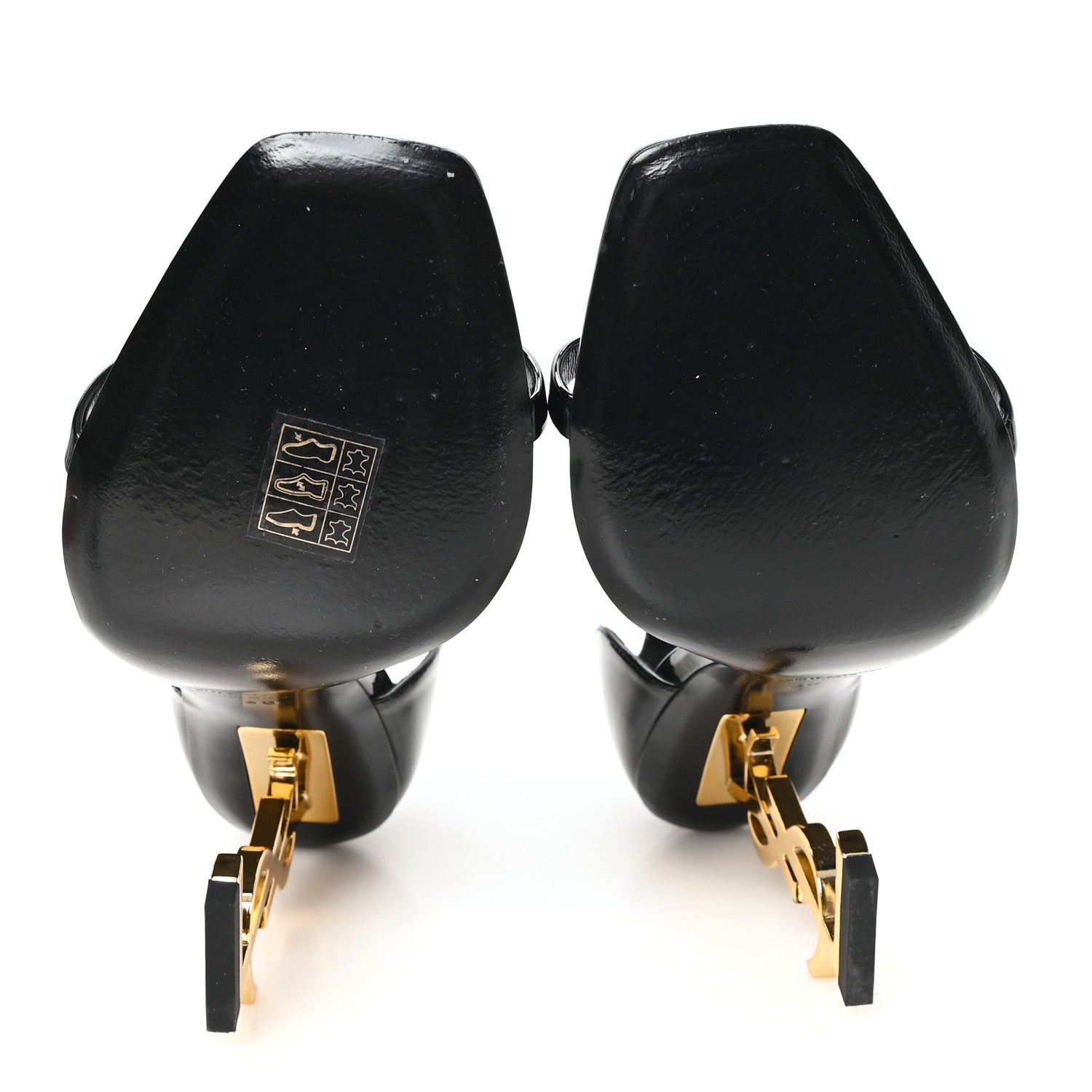 Patent Calfskin Opyum 110 Sandals 38 Black Gold