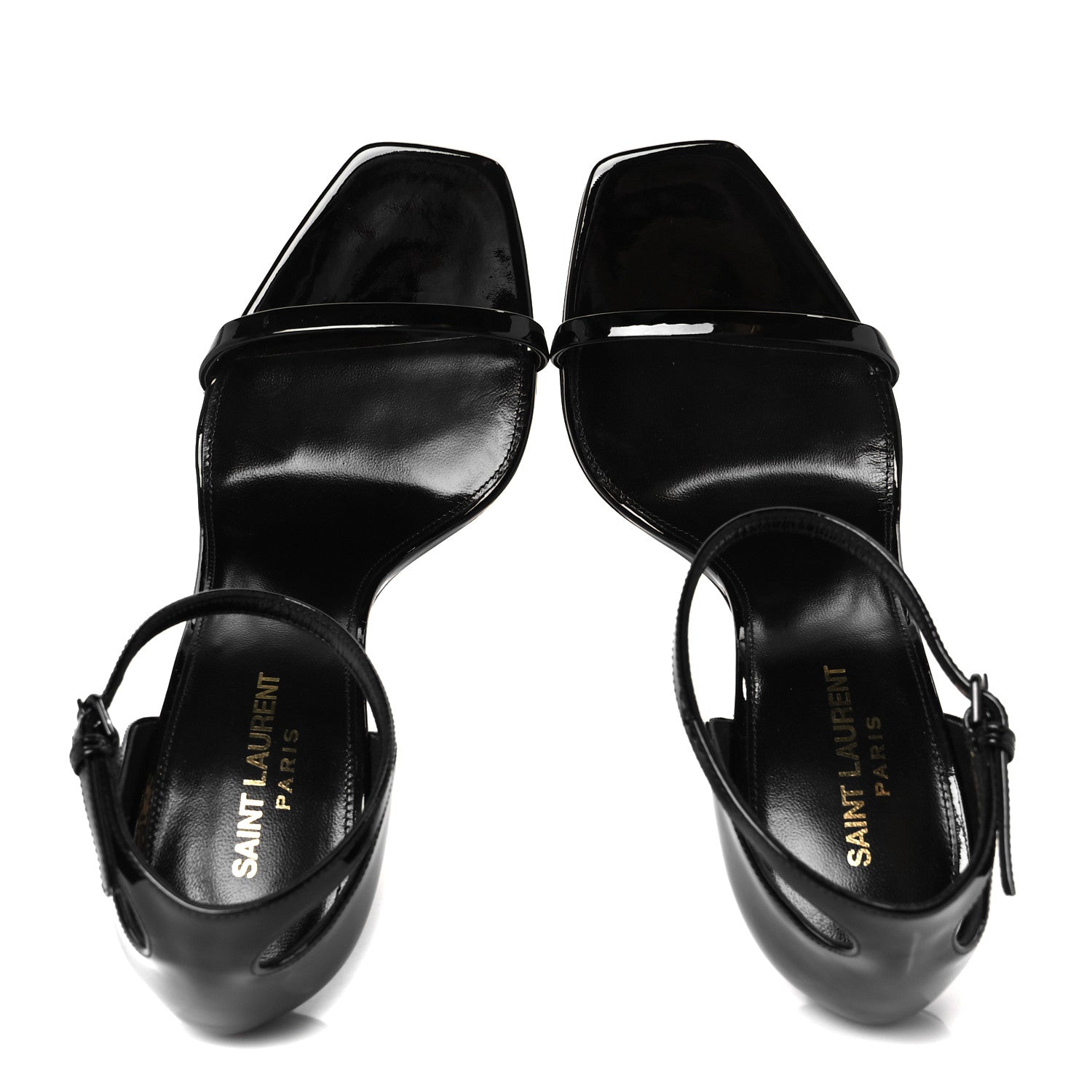 Patent Calfskin Opyum 110 Sandals 40 Black
