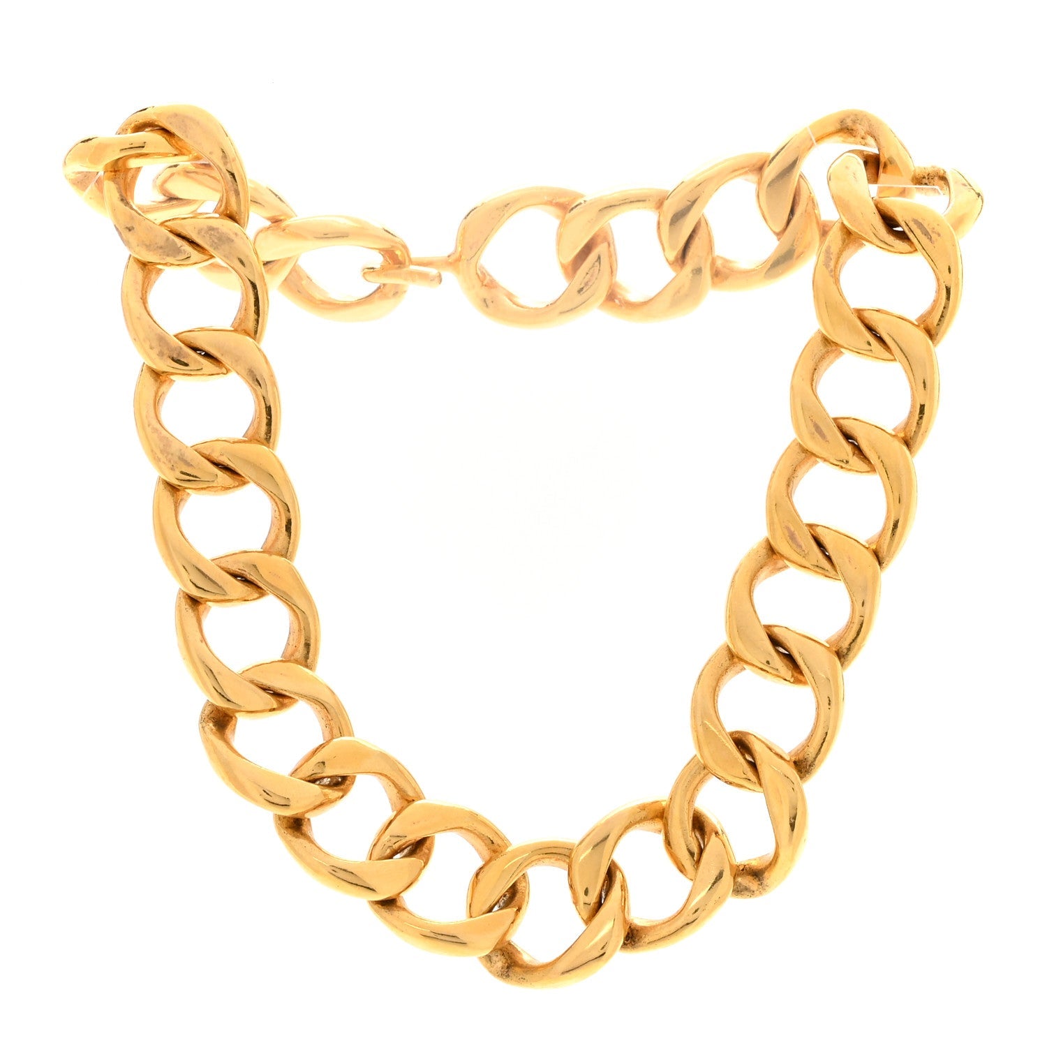 Metal Chain Link Necklace Gold