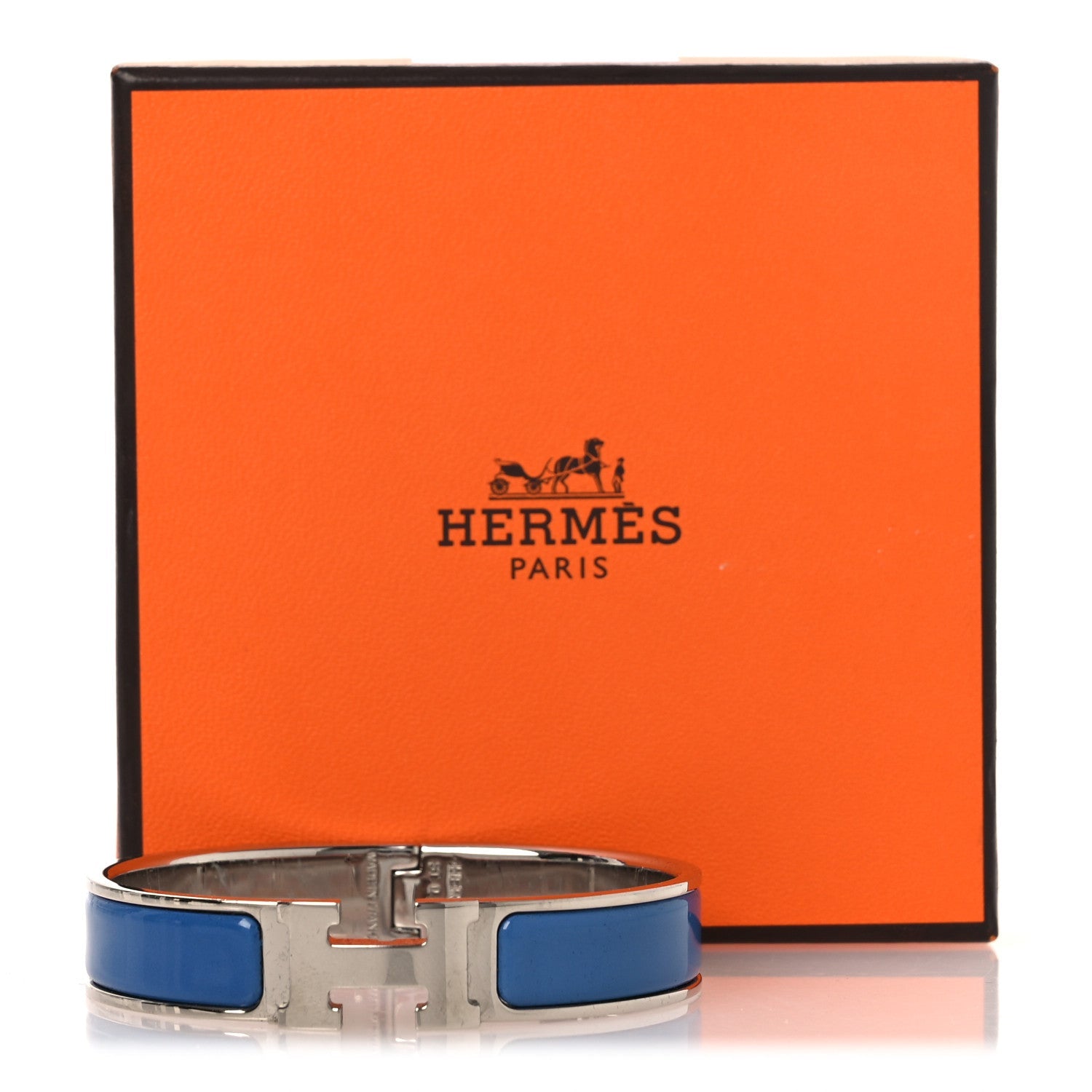 Enamel Narrow Clic Clac H Bracelet PM Bleu Turquin