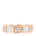 18K Rose Gold Diamond Mother of Pearl 6mm Serpenti Viper Band Ring 48 4.5