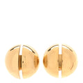 Brass Double Half Ball Clip On Earrings Gold