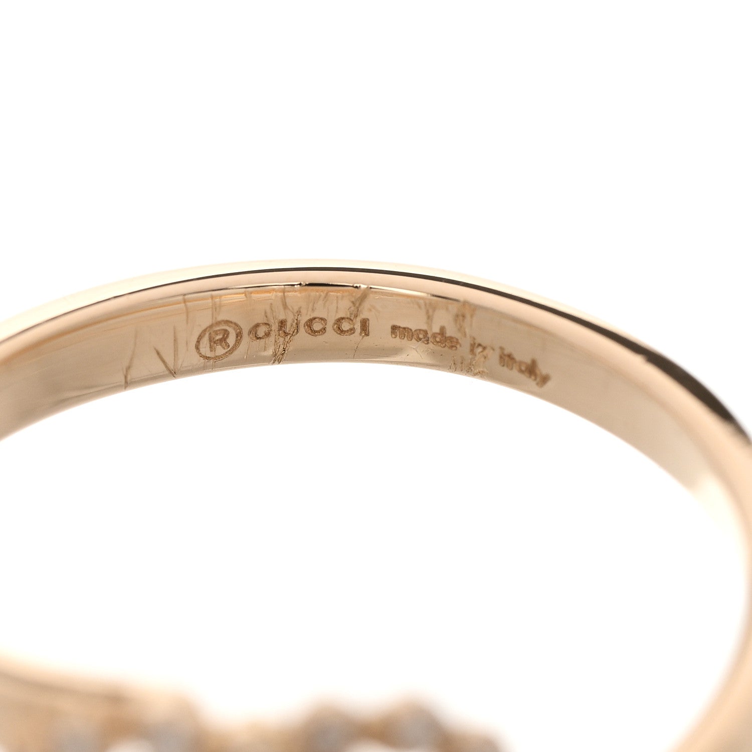 18K Yellow Gold Diamond Running Double G Ring 50 5.5