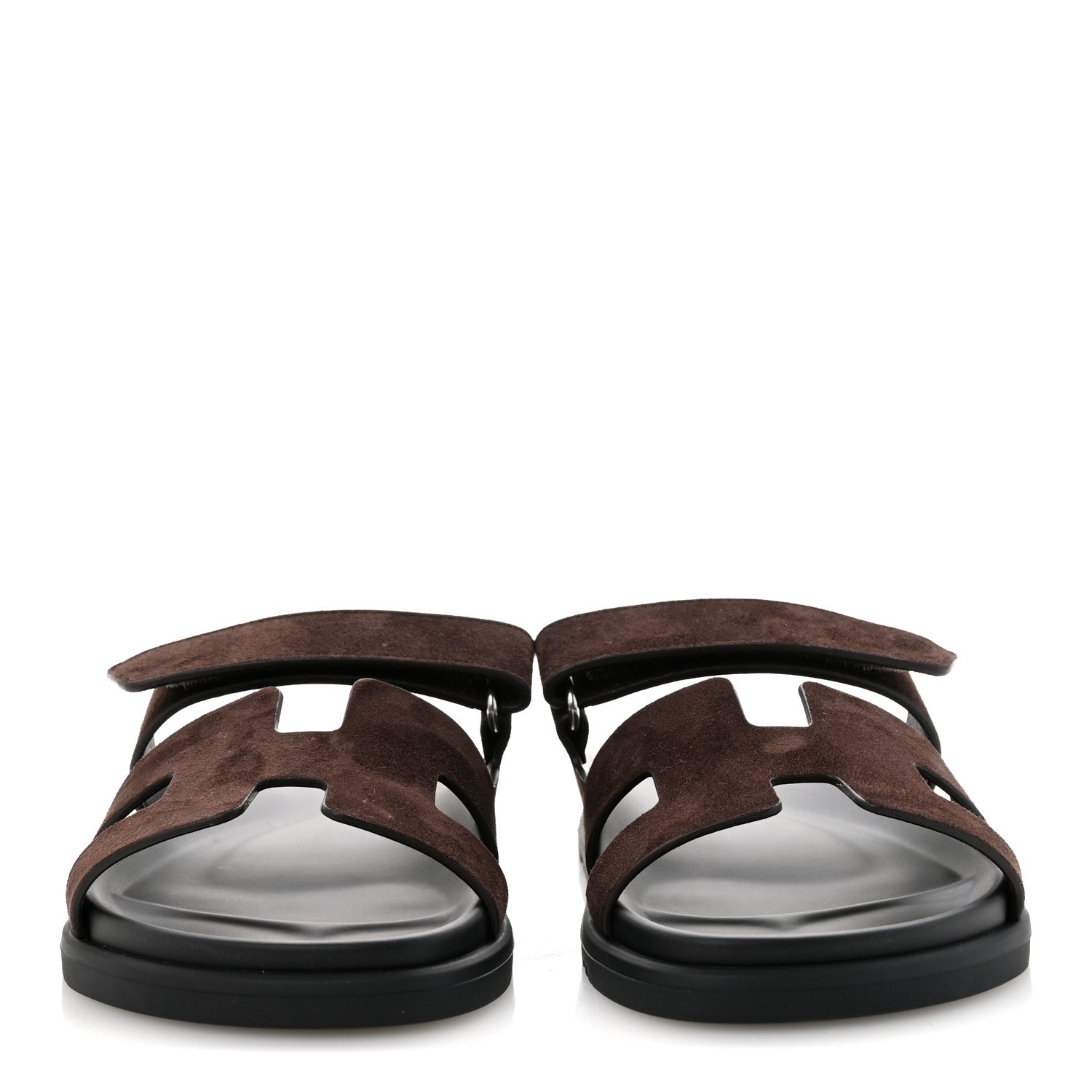 Suede Goatskin Womens Chypre Sandals 39.5 Marron Ebene