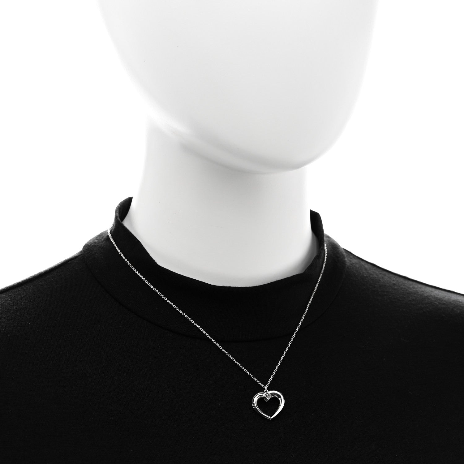 Sterling Silver Twist Heart Pendant Necklace