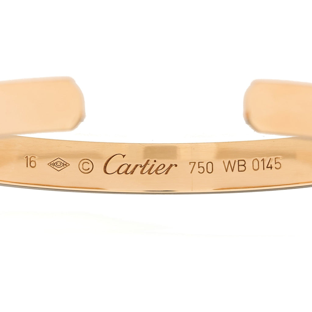 18K Pink Gold LOVE Cuff Bracelet 16