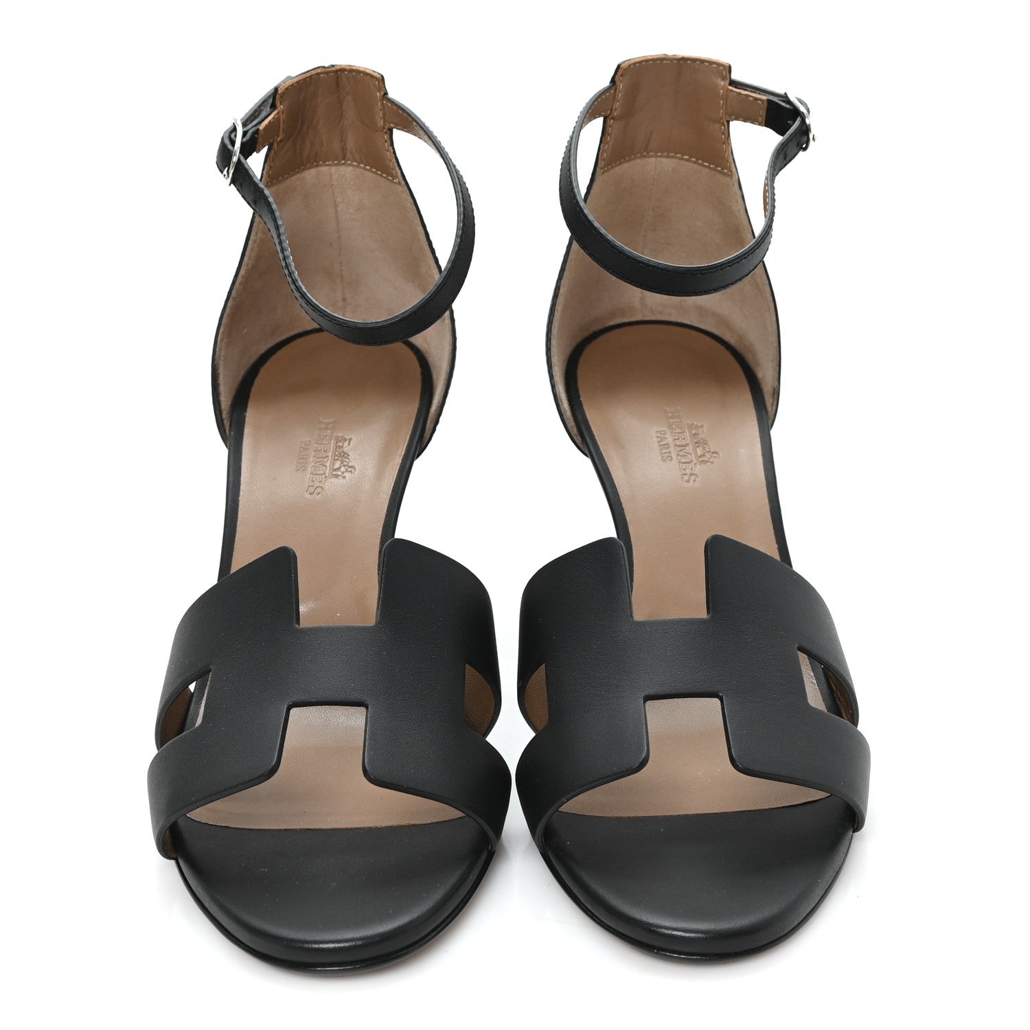 Calfskin Legend Wedge Sandals 38.5 Black