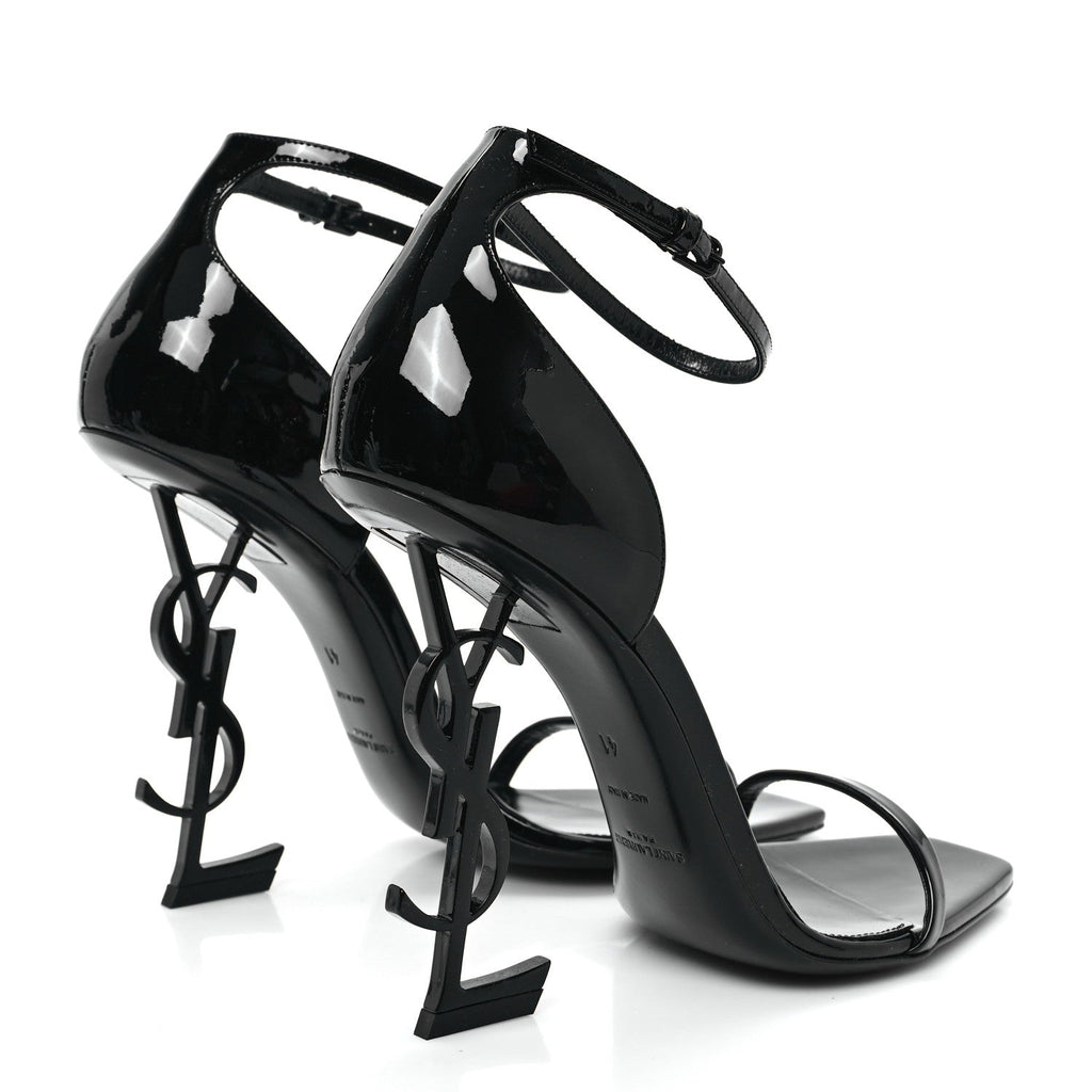 Patent Calfskin Opyum 110 Sandals 41 Black