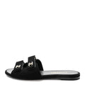 Suede Kidskin Velcro Mules 38.5 Black