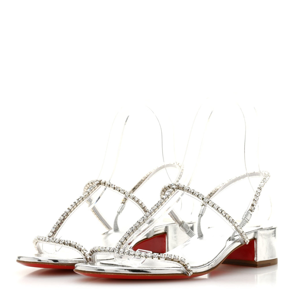 Specchio PVC Crystal Simple Queenie Sandals 36 Silver