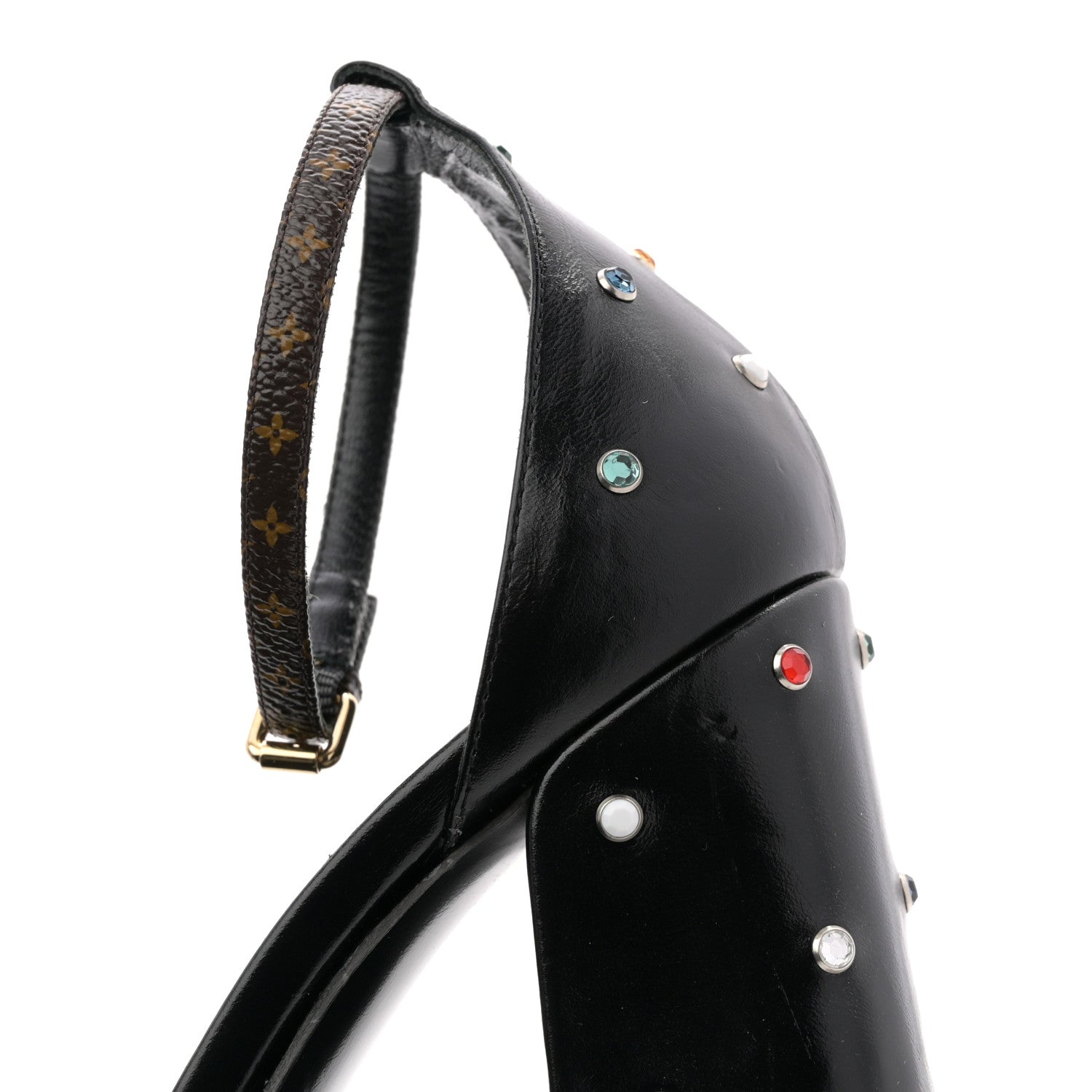 Calfskin Studded Fame Platform Sandals 37 Black