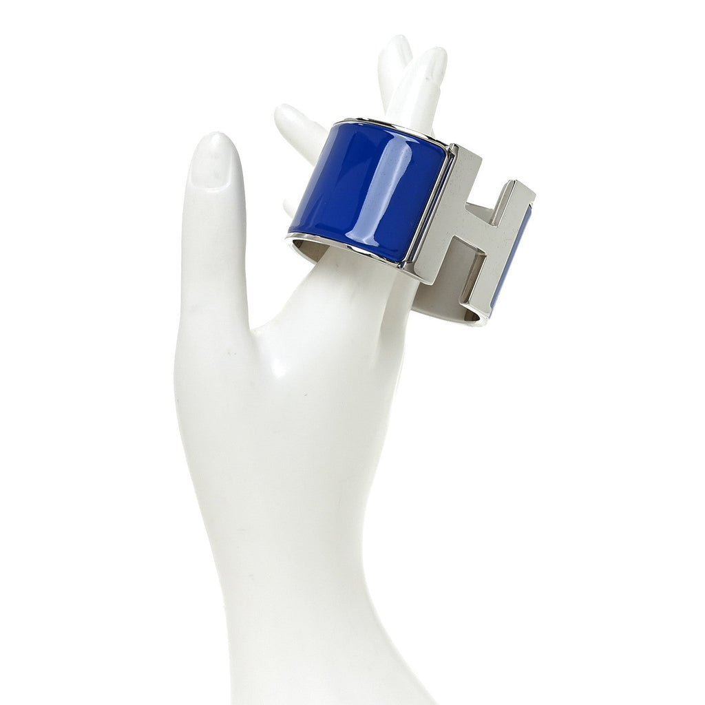 Enamel Extra Wide Clic Clac H Bracelet GM Bleu Electrique