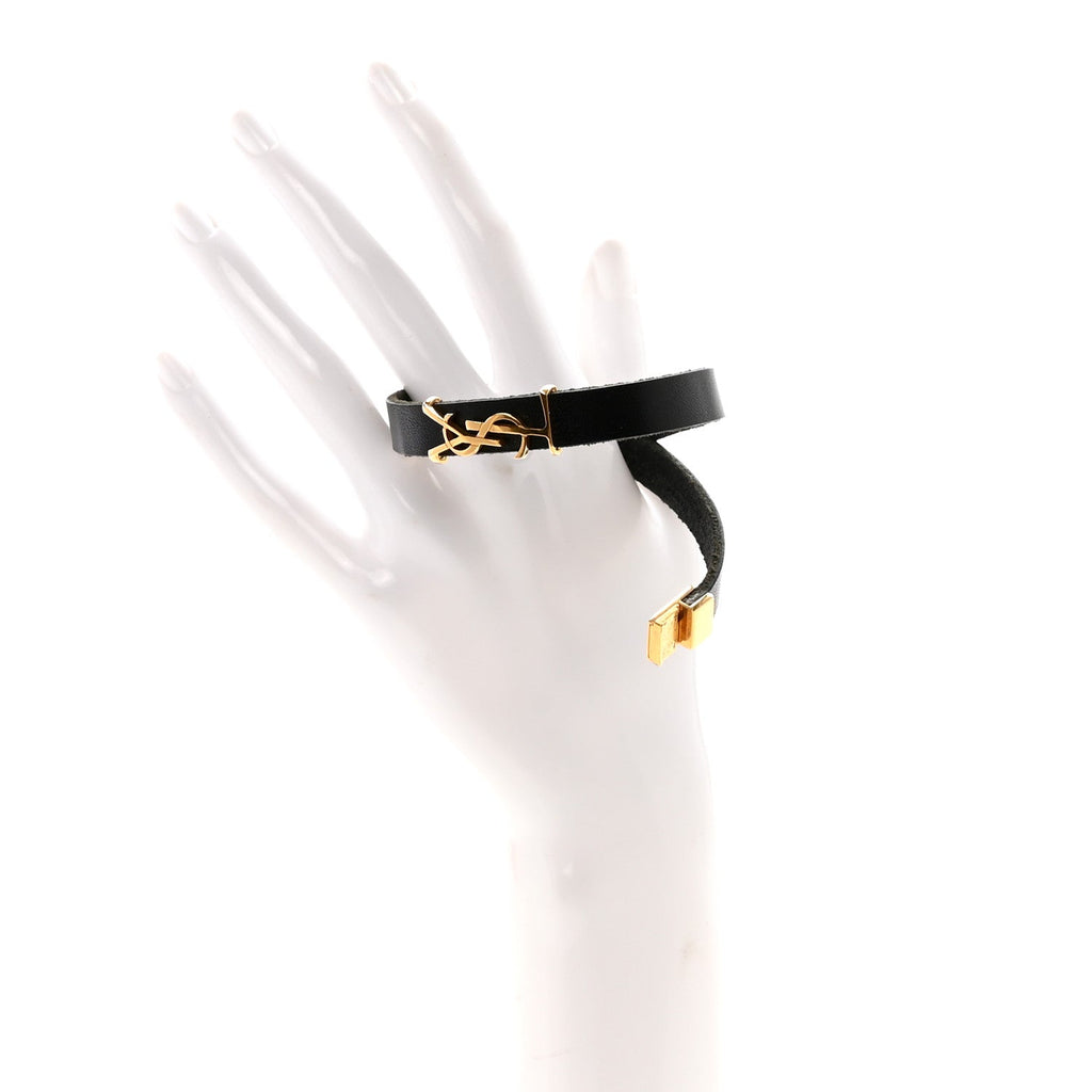 Calfskin Opyum Double Wrap Bracelet Black