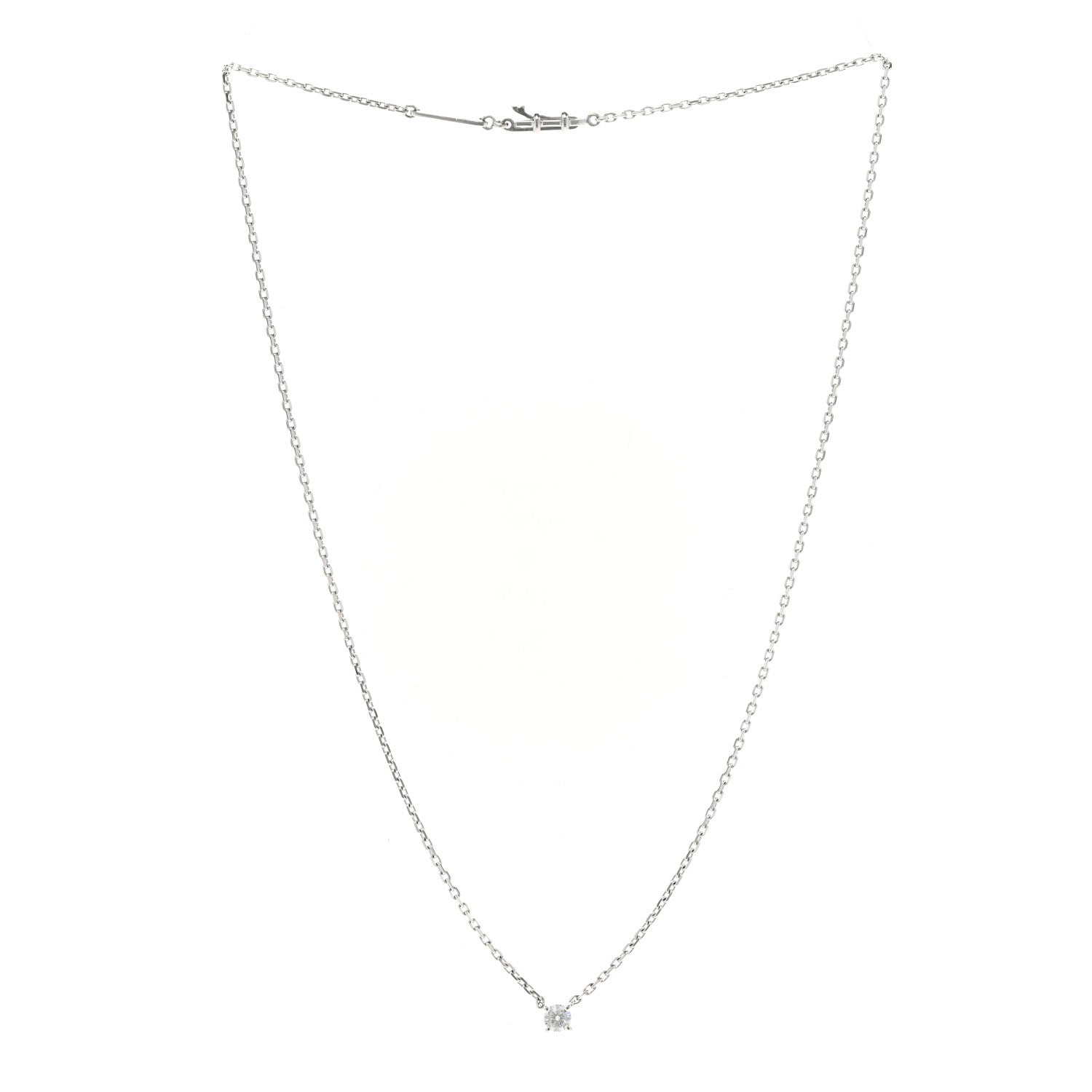 18K White Gold Diamond .25ct 1895 Pendant Necklace