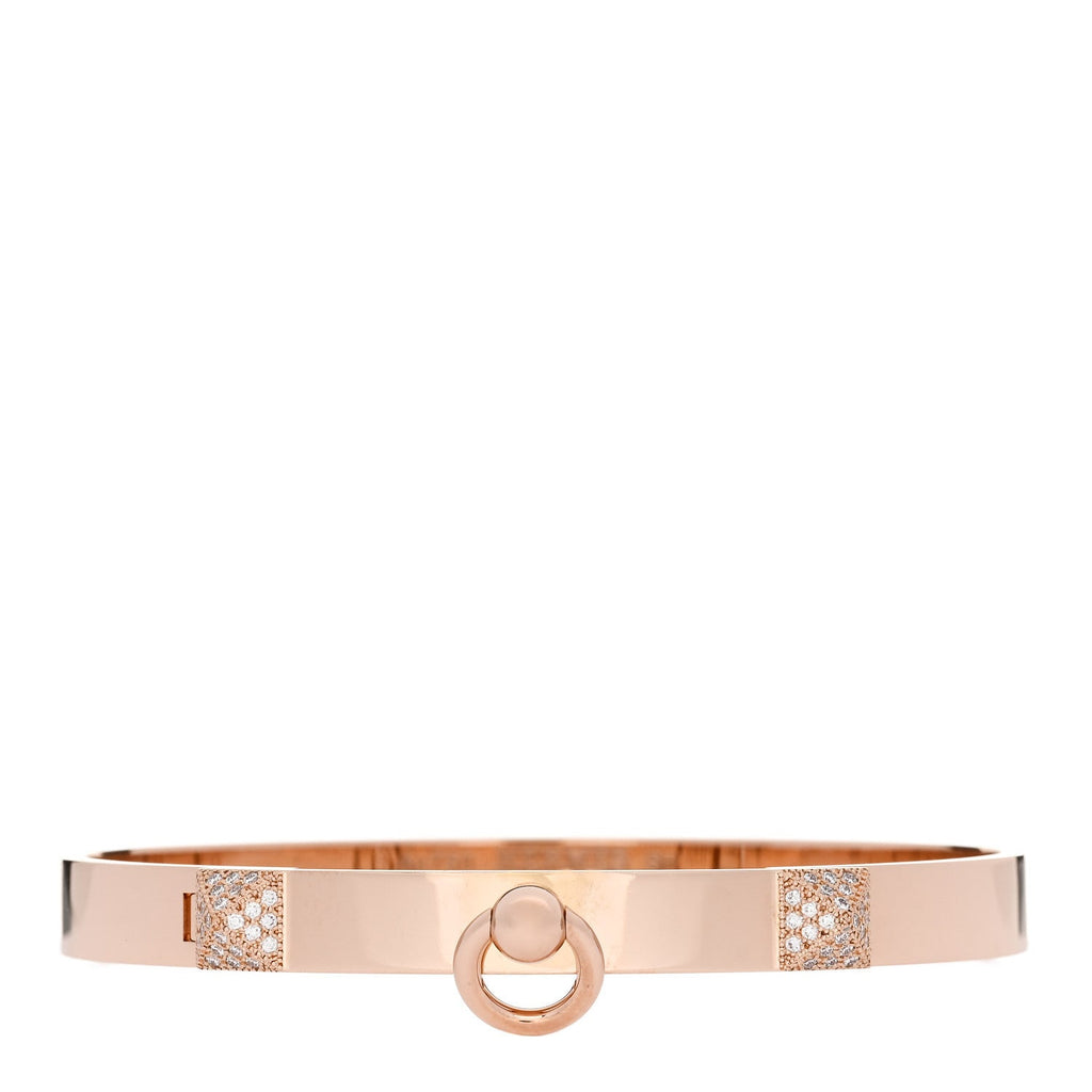 18K Rose Gold Diamond PM Collier De Chien Bracelet SH