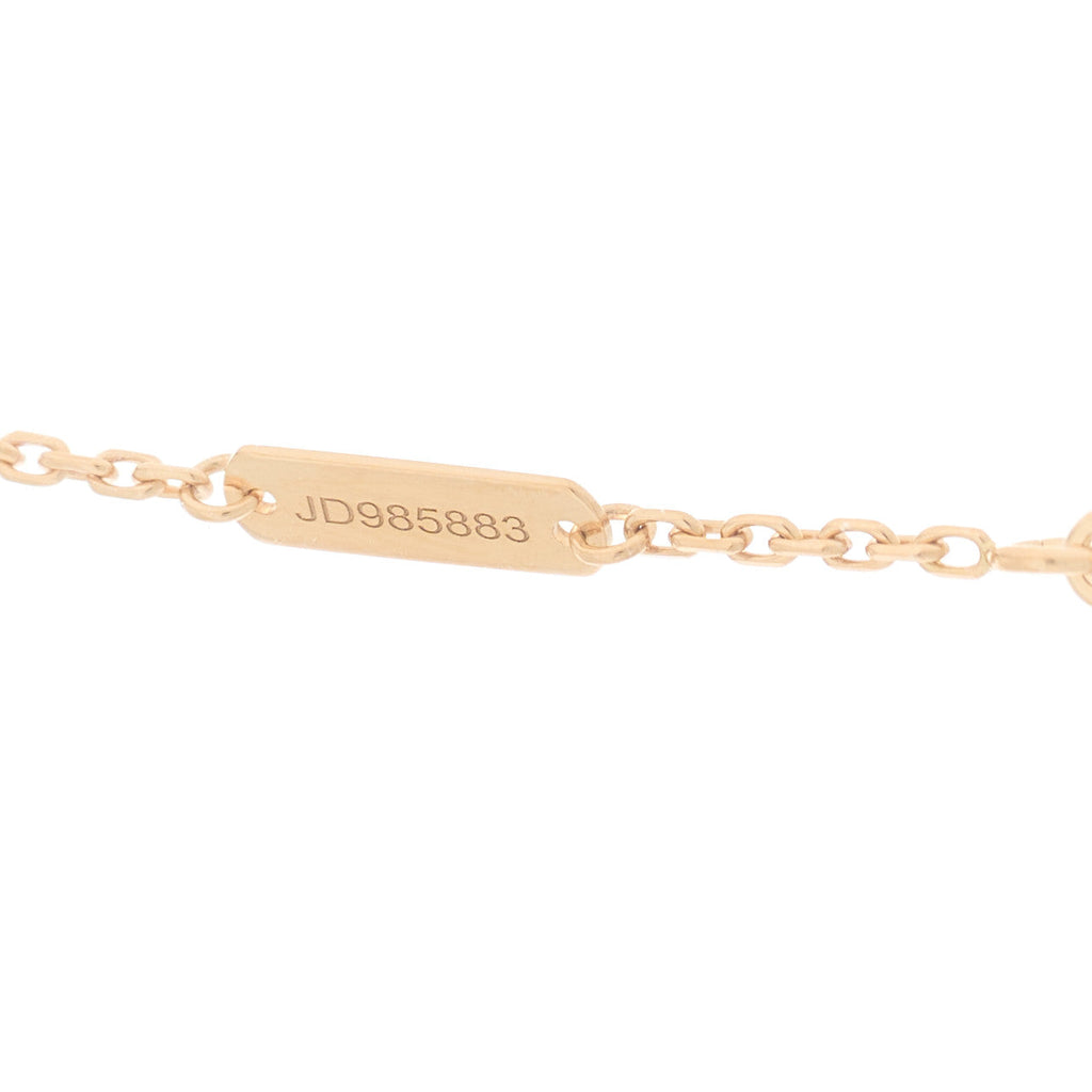 18K Rose Gold Diamond Silver Obsidian Vintage Alhambra Pendant Necklace