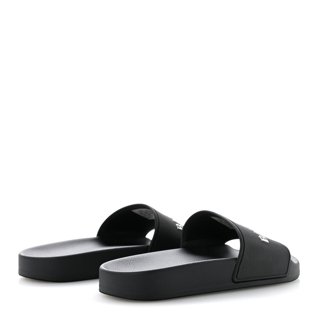 Rubber Womens Logo Pool Slide Sandals 35 Black